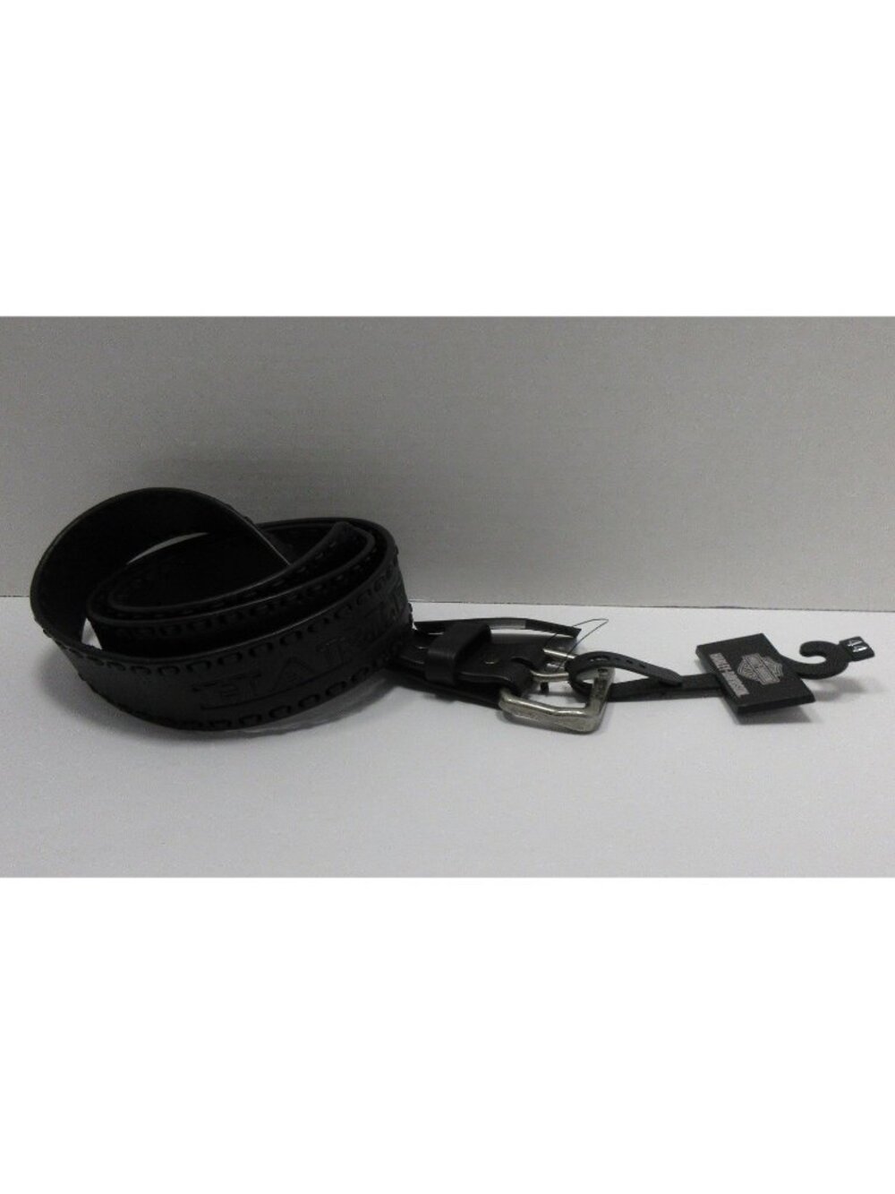 Harley Davidson Belt 44 Genuine Cowhide Leather Moto Embossed Logo NEW